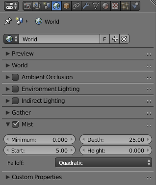 Adding a mist around your character in Blender version 2.76