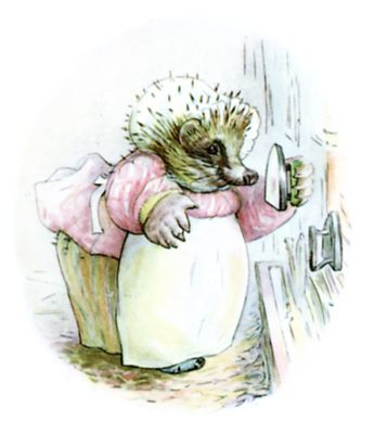 Mrs. Tiggy-winkle checking irons Mrs. Tiggy-winkle checking irons